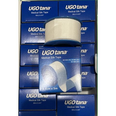 Combo 25 Cuộn Băng Keo Lụa UGO TANA 2.5CM x 5M - Keo Dán Y Tế Siêu Bám Chắc, An Toàn Cho Da Nhạy Cảm