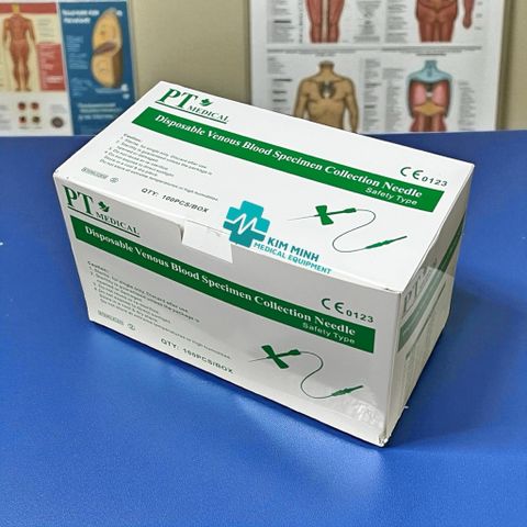 Kim Bướm Lấy Máu Chân Không 23G Có Khóa An Toàn - Hộp 100 Chiếc, Kim Luồn Tĩnh Mạch Đảm Bảo An Toàn và Tiện Lợi