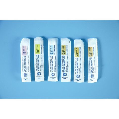 Hộp 100 cây đầu kim tiêm y tế Vinahankook 18G 20G 23G 25G 26G - Kim chích vaccine và thuốc an toàn, chất lượng cao