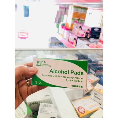 Combo 3 Hộp Bông Tẩm Cồn Khô Sát Trùng Alcohol Pads PT MEDICAL - 300 Miếng Tiện Lợi, An Toàn Cho Gia Đình