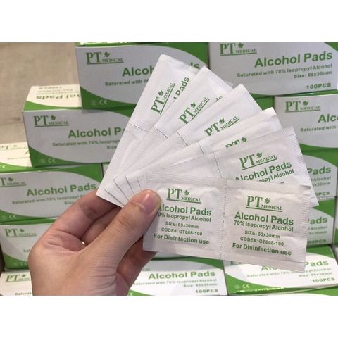 Combo 3 Hộp Bông Tẩm Cồn Khô Sát Trùng Alcohol Pads PT MEDICAL - 300 Miếng Tiện Lợi, An Toàn Cho Gia Đình