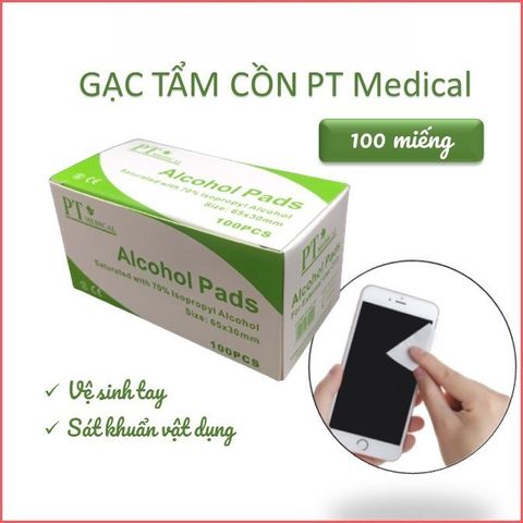 Combo 3 Hộp Bông Tẩm Cồn Khô Sát Trùng Alcohol Pads PT MEDICAL - 300 Miếng Tiện Lợi, An Toàn Cho Gia Đình