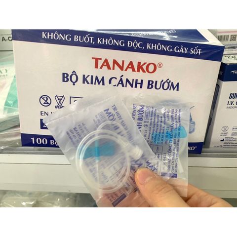 Kim Cánh Bướm 23G Tanaphar - 10 Cái Kim Tiêm Truyền Tĩnh Mạch Dễ Sử Dụng, Hỗ Trợ Cố Định Kim An Toàn cho Bệnh Nhân