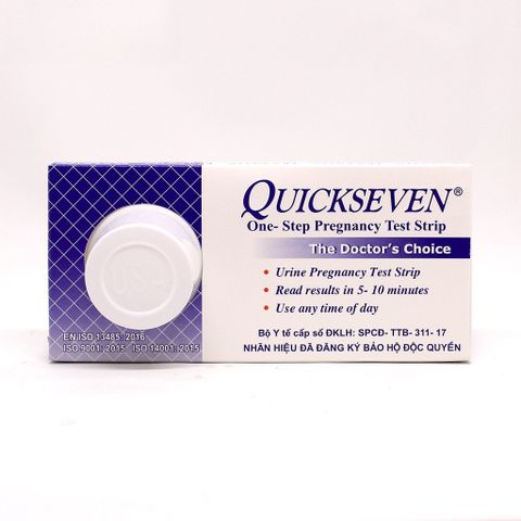 Que Thử Thai Quickseven TANAPHAR - Dụng Cụ Phát Hiện Có Thai Sớm, Test Hai Vạch Chính Xác - Hộp 1 Que Test