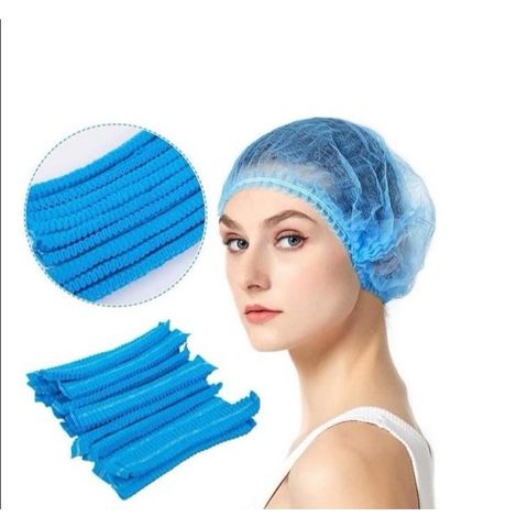 Bịch 100 Nón Đội Đầu Trùm Tóc Xanh Dùng Một Lần - Mũ Không Dệt Phòng Sạch, Chống Bụi, Bảo Vệ Tóc
