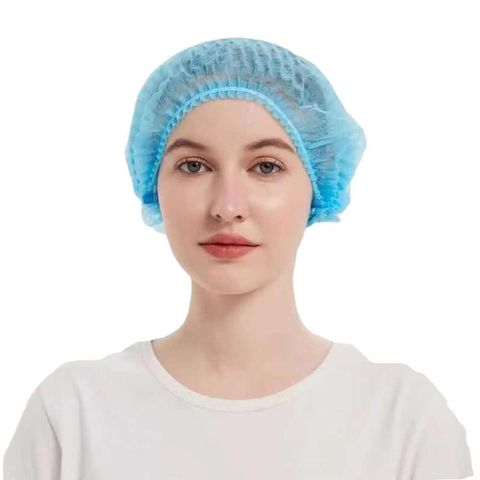 Bịch 100 Nón Đội Đầu Trùm Tóc Xanh Dùng Một Lần - Mũ Không Dệt Phòng Sạch, Chống Bụi, Bảo Vệ Tóc