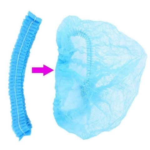 Bịch 100 Nón Đội Đầu Trùm Tóc Xanh Dùng Một Lần - Mũ Không Dệt Phòng Sạch, Chống Bụi, Bảo Vệ Tóc