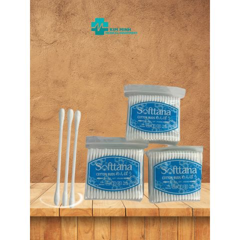 Combo Bông Tăm Vệ Sinh Người Lớn SOFTTANA - 300 Que Tăm Bông Chất Lượng Cao, Tiện Lợi, An Toàn Sức Khỏe