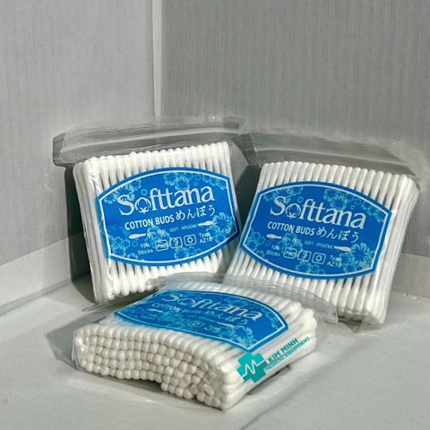 Combo Bông Tăm Vệ Sinh Người Lớn SOFTTANA - 300 Que Tăm Bông Chất Lượng Cao, Tiện Lợi, An Toàn Sức Khỏe