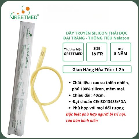 Combo 10 Dây Silicone Greetmed Thải Độc Đại Tràng và Urethral Catheter Ống Thông Tiểu 1 Nhánh Nelaton - An Toàn và Êm Dịu