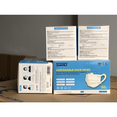 Khẩu Trang Safefit Quai To Mềm Mại - Hộp 50 Cái, Tiêu Chuẩn Quốc Tế, Bảo Vệ Vượt Trội, Lý Tưởng Cho Gia Đình
