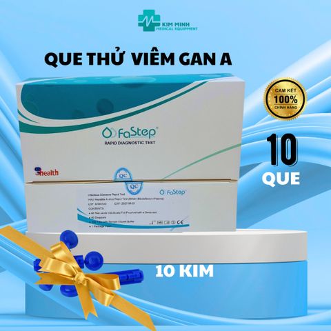 Bộ 10 que thử viêm gan A HAV IgM Fastep - Xét nghiệm nhanh, phát hiện kháng thể IgM chỉ trong 15-20 phút, tiết kiệm chi phí chăm sóc sức khỏe.