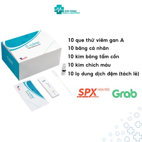 Bộ 10 que thử viêm gan A HAV IgM Fastep - Xét nghiệm nhanh, phát hiện kháng thể IgM chỉ trong 15-20 phút, tiết kiệm chi phí chăm sóc sức khỏe.