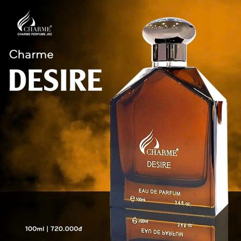 Nước Hoa Nam Charme Desire 100ml - Hương Thơm Quyến Rũ với Cam Bergamot và Dừa, Lưu Hương Lâu, Phù Hợp Mọi Dịp