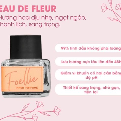 Nước hoa vùng kín Foellie hồng - Hương hoa dịu nhẹ giúp khử mùi và cân bằng pH cho phụ nữ - Sản phẩm chăm sóc cá nhân tự nhiên
