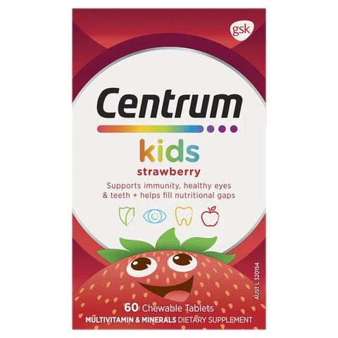 Viên Nhai Centrum Kids Đa Vitamin Hương Dâu - Bổ Sung Khoáng Chất Cho Trẻ Em, Tăng Cường Sức Khỏe Và Phát Triển Trí Não, 60 Viên