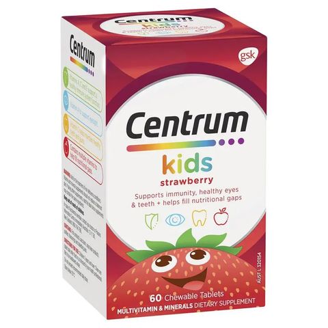 Viên Nhai Centrum Kids Đa Vitamin Hương Dâu - Bổ Sung Khoáng Chất Cho Trẻ Em, Tăng Cường Sức Khỏe Và Phát Triển Trí Não, 60 Viên
