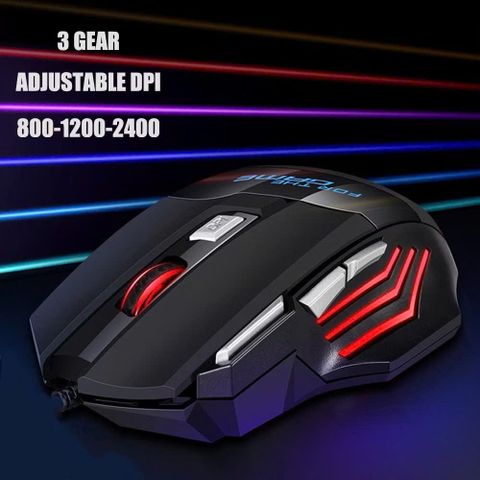 Chuột Gaming Có Dây BAK G6 - 6 Nút, Đèn LED RGB Tùy Chỉnh DPI, Thiết Kế Ergonomic, Phụ Kiện Chơi Game Cao Cấp