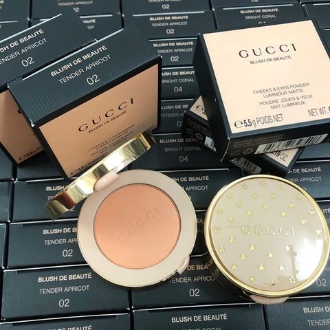 Phấn má Gucci Blush De Beauté 02 Tender Apricot - Phấn trang điểm màu cam apricot tự nhiên, trẻ trung, bền màu, phù hợp mọi loại da