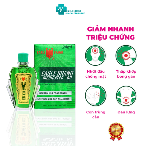 Dầu Gió Xanh Con Ó Eagle Brand 24ml - Giảm Đau Nhức, Phòng Ngừa Cảm Lạnh, Tinh Dầu Thiên Nhiên Chính Hãng
