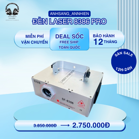 Đèn Laser Bay Phòng 8386 Pro - Hiệu Ứng Ánh Sáng Đỉnh Cao Cho Bar, Club, Karaoke - Thiết Bị Chiếu Sáng Chính Hãng