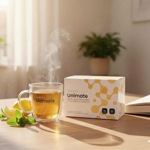 Trà Unimate Vị Chanh + Gừng (Unicity) - Hỗ Trợ Giấc Ngủ, Cải Thiện Tâm Trạng, Giải Tỏa Stress, Tăng Cường Tỉnh Táo