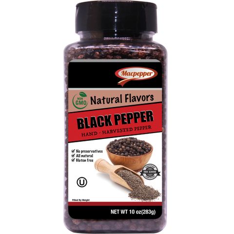 Tiêu Sạch MACPEPPER Không Biến Đổi Gien - Hạt 5mm, Hộp 283g - Hương Vị Tự Nhiên, Lợi Ích Sức Khỏe Tuyệt Vời