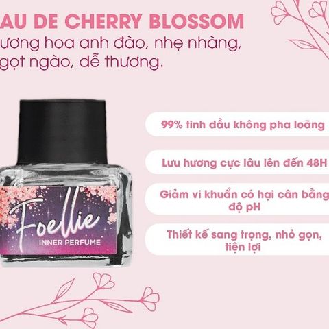 (Chính hãng) Nước Hoa Vùng Kín Foellie Tím - Hương Hoa Anh Đào Quý Phái, Khử Mùi, Cân Bằng pH - Sản Phẩm Chăm Sóc Cá Nhân Nữ chính hãng