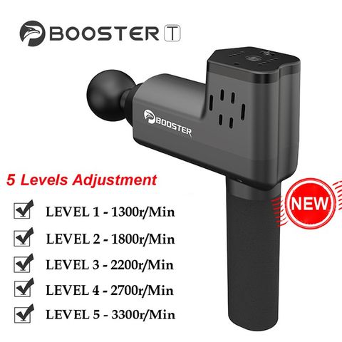 Súng Massage Cầm Tay Booster T - 126W, Thiết Bị Giãn Cơ Hiệu Quả - 6 Đầu Massage, Pin Sạc Tiện Lợi, Dùng Cho Vận Động Viên Thể Hình