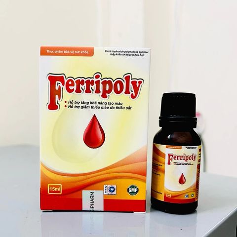 Sắt Hữu Cơ FERRIPOLY Nhỏ Giọt - Thực Phẩm Bổ Máu Dễ Uống Không Tanh, Giúp Cải Thiện Thiếu Máu Cho Trẻ Em và Người Lớn