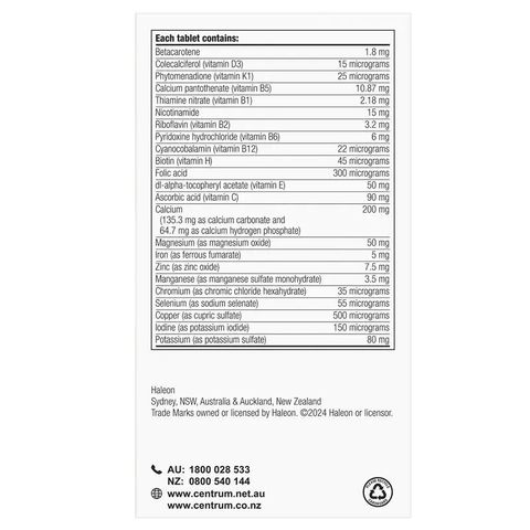 Viên Uống Vitamin Tổng Hợp Centrum For Adults 100 Viên - Bổ Sung Dinh Dưỡng, Tăng Cường Sức Khỏe và Hỗ Trợ Hệ Miễn Dịch