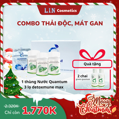 Combo Detox Thải Độc Cơ Thể - Nước Hydrogen Quantum & Detoxmune Giải Rượu Bia, Hỗ Trợ Mát Gan & Thanh Lọc Cơ Thể