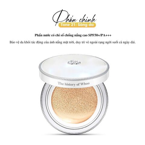 Set Phấn Nước Whoo Trắng (1 Hộp + 2 Lõi) - Trang Điểm Sáng Da, Căng Bóng từ The History of Whoo - Dưỡng Da Tự Nhiên