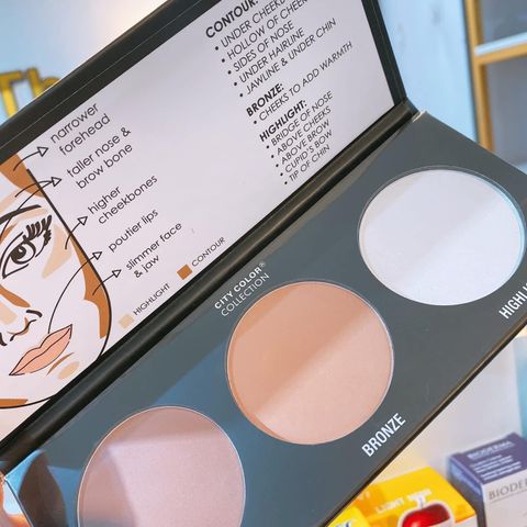 Phấn Tạo Khối City Color Contour Effect Palette 3 Ô - Trang Điểm Hiệu Quả với Contour, Bronze, Highlight Cho Khuôn Mặt Sáng Da