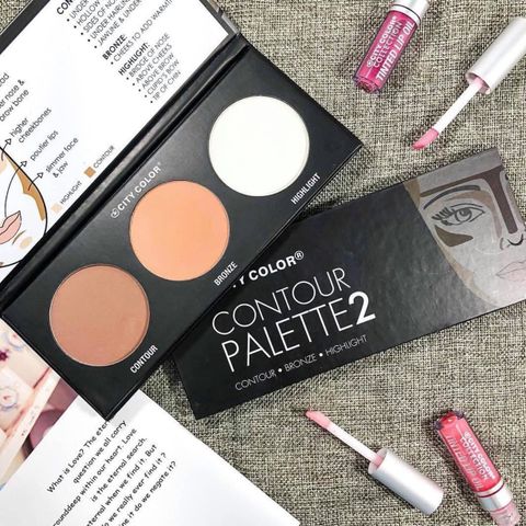 Phấn Tạo Khối City Color Contour Effect Palette 3 Ô - Trang Điểm Hiệu Quả với Contour, Bronze, Highlight Cho Khuôn Mặt Sáng Da