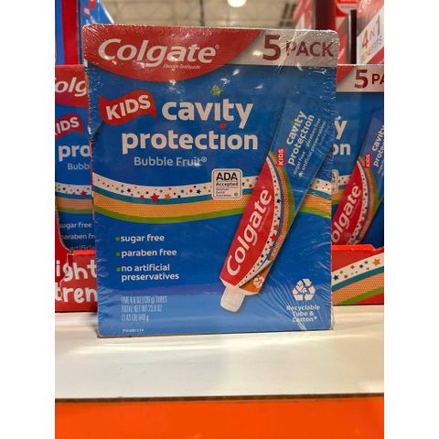 Kem Đánh Răng Trẻ Em Colgate Kids Cavity Protection - Ngừa Sâu Răng, Dịu Nhẹ Hương Trái Cây, Chứng Nhận ADA, An Toàn Cho Bé 2 Tuổi Trở Lên