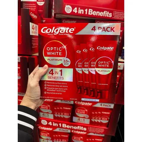 Set Kem đánh răng colgate Mỹ optic white hàng Mỹ