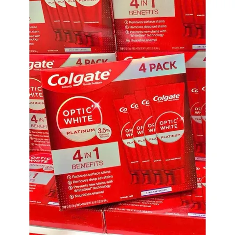 Set Kem đánh răng colgate Mỹ optic white hàng Mỹ