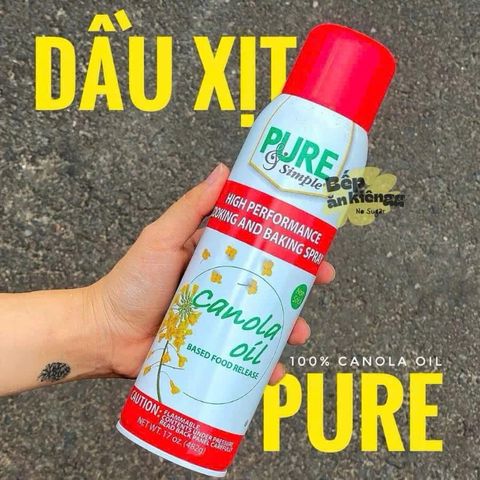 DẦU ĂN KIÊNG hạt cải 17oz KHÔNG CALO PURE SIMPLE CANOLA OIL SPRAY (483g)