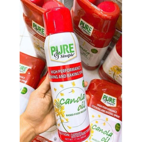 DẦU ĂN KIÊNG hạt cải 17oz KHÔNG CALO PURE SIMPLE CANOLA OIL SPRAY (483g)