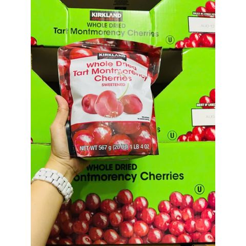 Cherry Sấy Khô Hữu Cơ Kirkland 567g - Montmorency Tart Cherries Thơm Ngon, Bổ Dưỡng, Dùng Làm Topping Bánh Ngọt và Salad