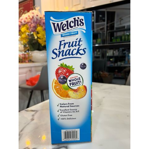 Kẹo Dẻo Welch's Mixed Fruit - Thùng Lớn 90 Gói, Ngon Ngọt, Giàu Vitamin C, Hương Trái Cây Tự Nhiên, An Toàn Cho Bé