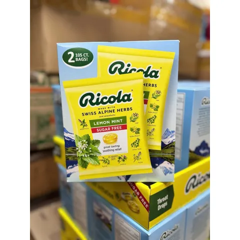 Kẹo RICOLA LEMONMINT ngậm ho không đường 105 viên