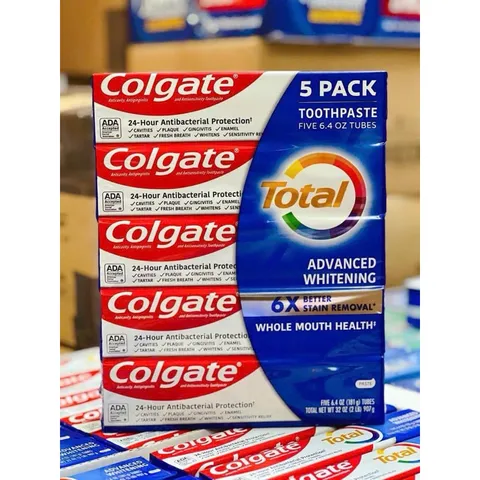 [ HÀNG NHẬP MỸ / Set 5 ] Kem Đánh Răng Colgate Total SF Advanced Whitening Toothpaste 181G