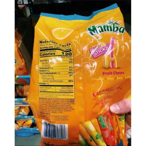 Kẹo dẻo trái cây MAMBA BEACH STICKS 1013G