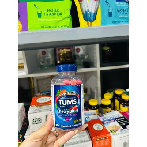 Kẹo Nhai Hương Trái Cây Tums Assorted Berries - Hỗ Trợ Sức Khỏe, Không Thay Thế Thuốc, Sản Phẩm Nhập Khẩu Từ Mỹ