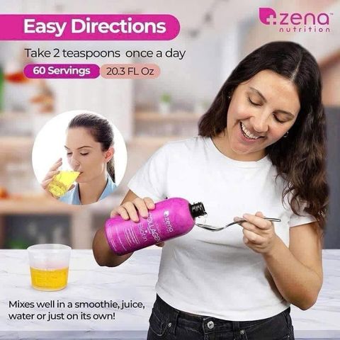 Collagen Dạng Nước Zena Nutrition 900ml - Sản Phẩm Làm Đẹp Da, Tóc, Móng với Biotin - Giảm Nếp Nhăn, Trẻ Hóa Da