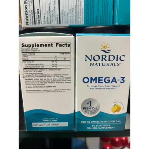 Viên Uống Dầu Cá Nordic Nature Omega 690mg - Hỗ Trợ Tim Mạch và Hệ Miễn Dịch - 60 Viên Mỹ