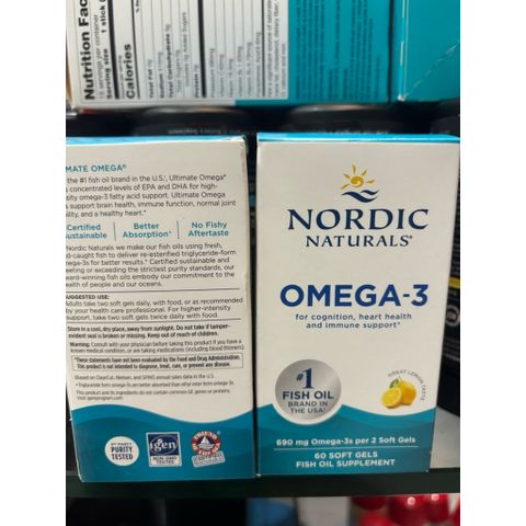 Viên Uống Dầu Cá Nordic Nature Omega 690mg - Hỗ Trợ Tim Mạch và Hệ Miễn Dịch - 60 Viên Mỹ