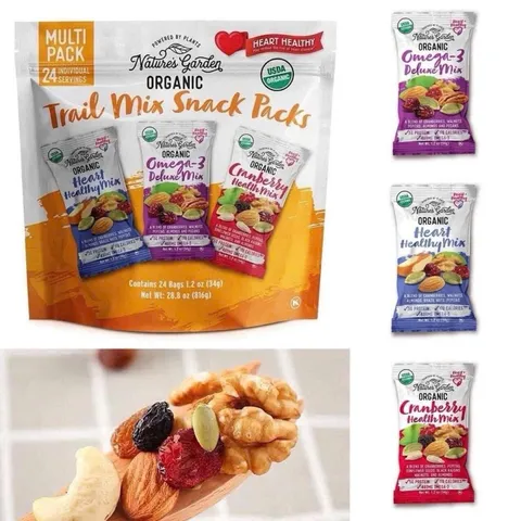 Hạt tổng hợp Nature's Garden organic trail Mix Snack Pack 816g (24gói)
